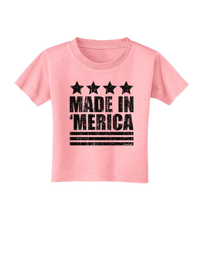 Made in Merica - Stars and Stripes Design Toddler T-Shirt-Toddler T-Shirt-TooLoud-Candy-Pink-2T-Davson Sales