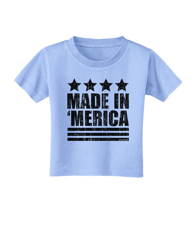 Made in Merica - Stars and Stripes Design Toddler T-Shirt-Toddler T-Shirt-TooLoud-Aquatic-Blue-2T-Davson Sales