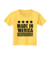 Made in Merica - Stars and Stripes Design Toddler T-Shirt-Toddler T-Shirt-TooLoud-Yellow-2T-Davson Sales