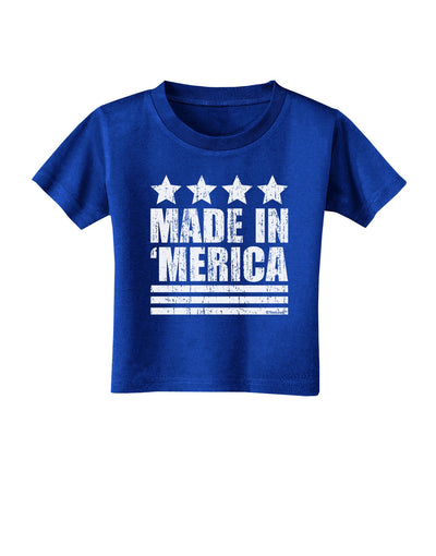 Made in Merica - Stars and Stripes Design Toddler T-Shirt Dark-Toddler T-Shirt-TooLoud-Royal-Blue-2T-Davson Sales