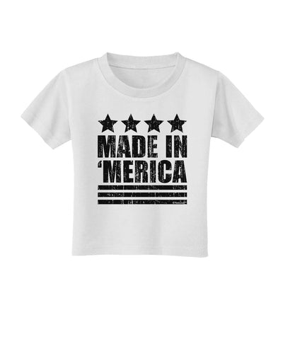 Made in Merica - Stars and Stripes Design Toddler T-Shirt-Toddler T-Shirt-TooLoud-White-2T-Davson Sales