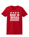 Made in Merica - Stars and Stripes Design Womens Dark T-Shirt-TooLoud-Red-X-Small-Davson Sales