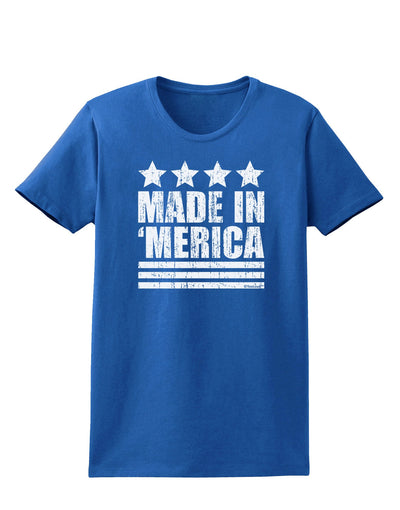 Made in Merica - Stars and Stripes Design Womens Dark T-Shirt-TooLoud-Royal-Blue-X-Small-Davson Sales