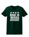 Made in Merica - Stars and Stripes Design Womens Dark T-Shirt-TooLoud-Forest-Green-Small-Davson Sales