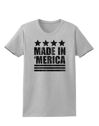 Made in Merica - Stars and Stripes Design Womens T-Shirt-Womens T-Shirt-TooLoud-AshGray-X-Small-Davson Sales