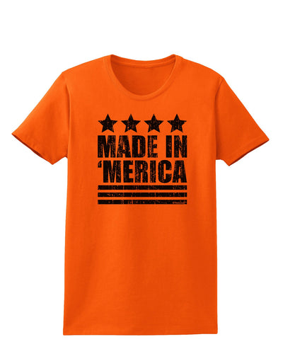 Made in Merica - Stars and Stripes Design Womens T-Shirt-Womens T-Shirt-TooLoud-Orange-X-Small-Davson Sales