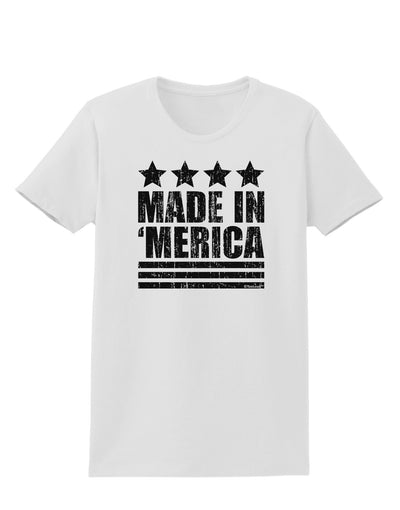 Made in Merica - Stars and Stripes Design Womens T-Shirt-Womens T-Shirt-TooLoud-White-X-Small-Davson Sales