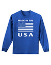 Made in the USA American Flag Adult Long Sleeve Dark T-Shirt-TooLoud-Royal Blue-Small-Davson Sales