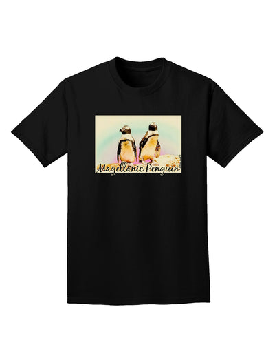 Magellanic Penguin Text Adult Dark T-Shirt-Mens T-Shirt-TooLoud-Black-Small-Davson Sales