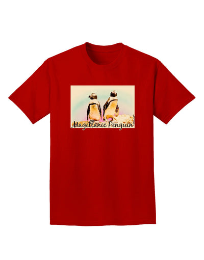 Magellanic Penguin Text Adult Dark T-Shirt-Mens T-Shirt-TooLoud-Red-Small-Davson Sales