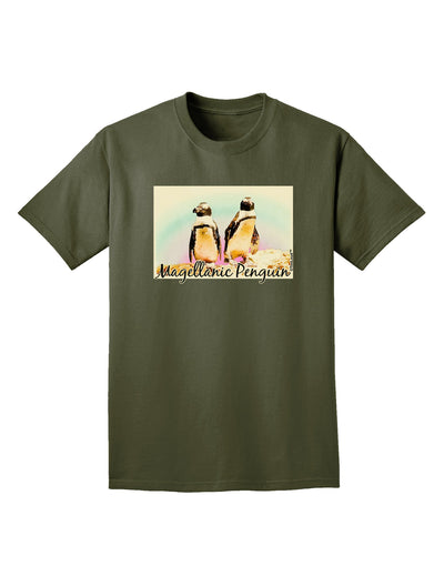 Magellanic Penguin Text Adult Dark T-Shirt-Mens T-Shirt-TooLoud-Military-Green-Small-Davson Sales