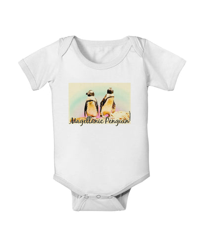 Magellanic Penguin Text Baby Romper Bodysuit-Baby Romper-TooLoud-White-06-Months-Davson Sales