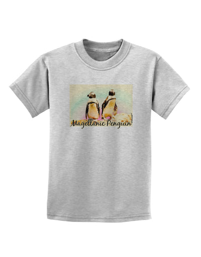 Magellanic Penguin Text Childrens T-Shirt-Childrens T-Shirt-TooLoud-AshGray-X-Small-Davson Sales