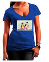 Magellanic Penguin Text Juniors V-Neck Dark T-Shirt-Womens V-Neck T-Shirts-TooLoud-Royal-Blue-Juniors Fitted Small-Davson Sales