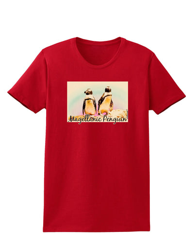 Magellanic Penguin Text Womens Dark T-Shirt-TooLoud-Red-X-Small-Davson Sales