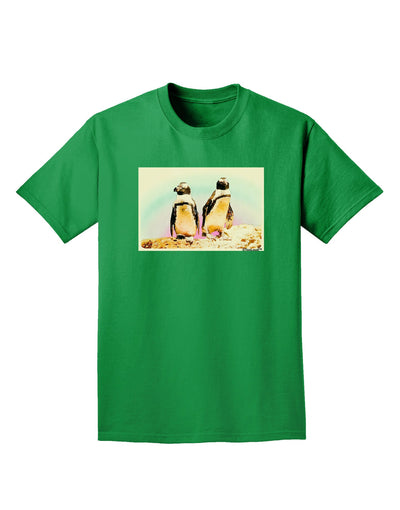 Magellanic Penguin Watercolor Adult Dark T-Shirt-Mens T-Shirt-TooLoud-Kelly-Green-Small-Davson Sales