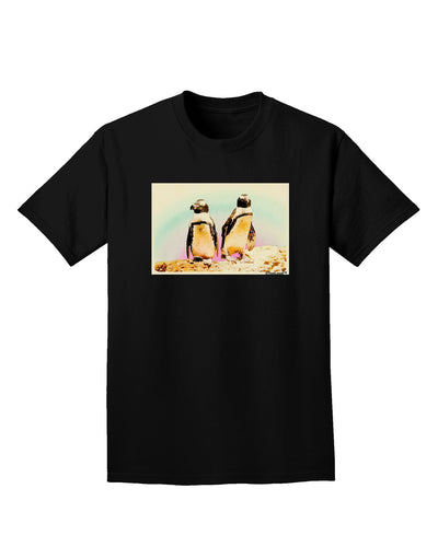 Magellanic Penguin Watercolor Adult Dark T-Shirt-Mens T-Shirt-TooLoud-Black-Small-Davson Sales