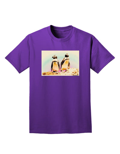 Magellanic Penguin Watercolor Adult Dark T-Shirt-Mens T-Shirt-TooLoud-Purple-Small-Davson Sales