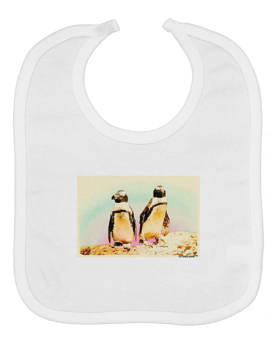 Magellanic Penguin Watercolor Baby Bib