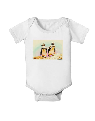 Magellanic Penguin Watercolor Baby Romper Bodysuit-Baby Romper-TooLoud-White-06-Months-Davson Sales