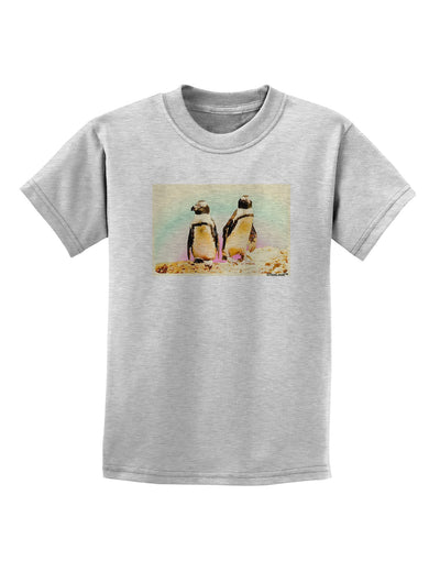 Magellanic Penguin Watercolor Childrens T-Shirt-Childrens T-Shirt-TooLoud-AshGray-X-Small-Davson Sales