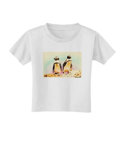 Magellanic Penguin Watercolor Toddler T-Shirt-Toddler T-Shirt-TooLoud-White-2T-Davson Sales