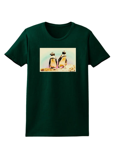 Magellanic Penguin Watercolor Womens Dark T-Shirt-TooLoud-Forest-Green-Small-Davson Sales