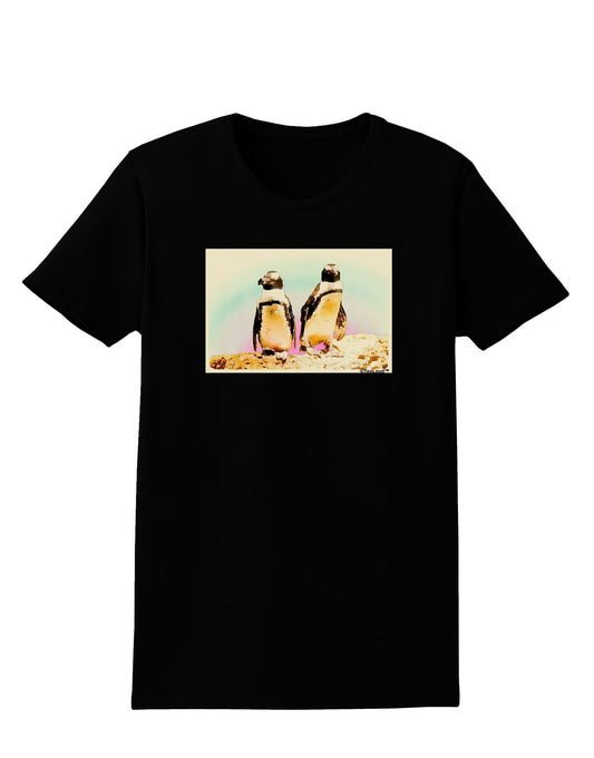 Magellanic Penguin Watercolor Womens Dark T-Shirt-TooLoud-Black-X-Small-Davson Sales