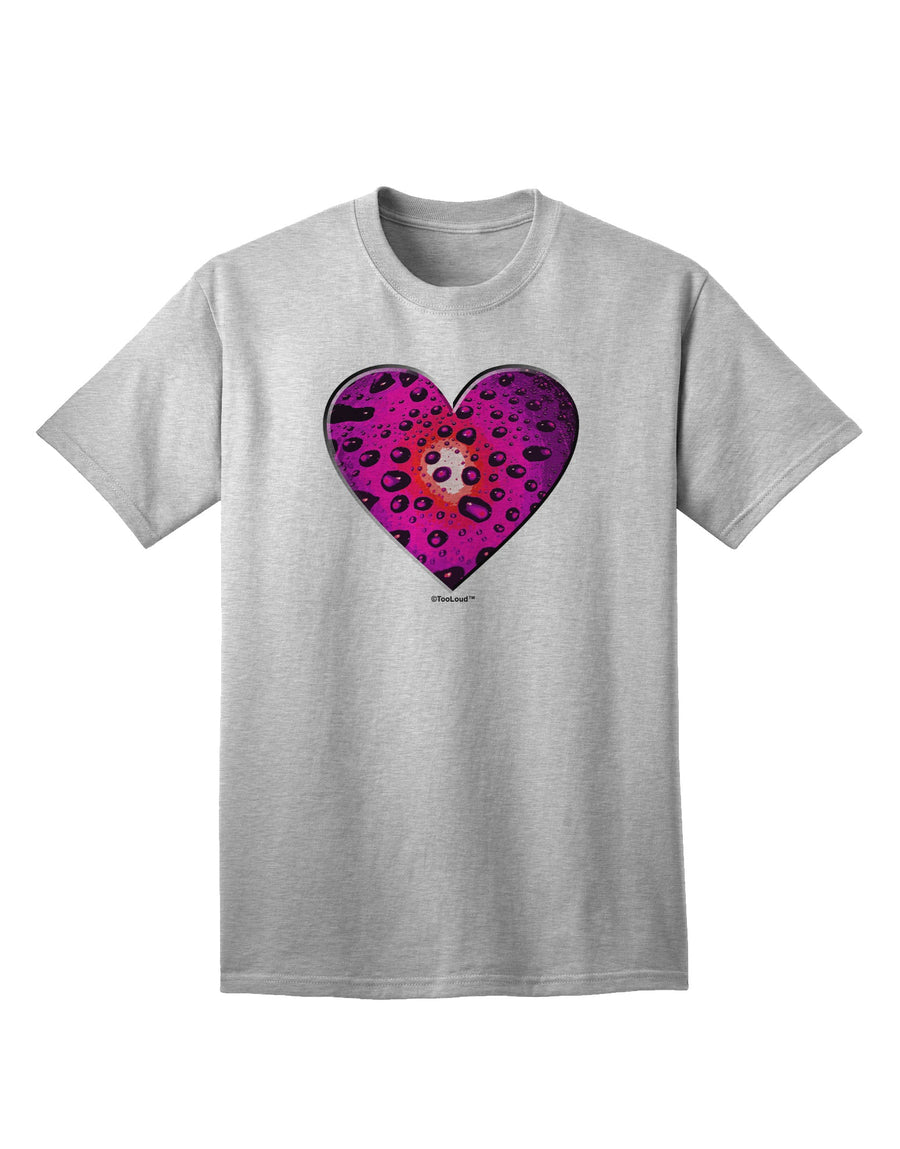 Magenta Adult T-Shirt with Water Droplet Heart Design by TooLoud-Mens T-shirts-TooLoud-White-Small-Davson Sales