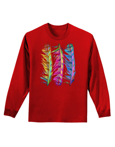 Magic Feathers Adult Long Sleeve Dark T-Shirt-TooLoud-Red-Small-Davson Sales