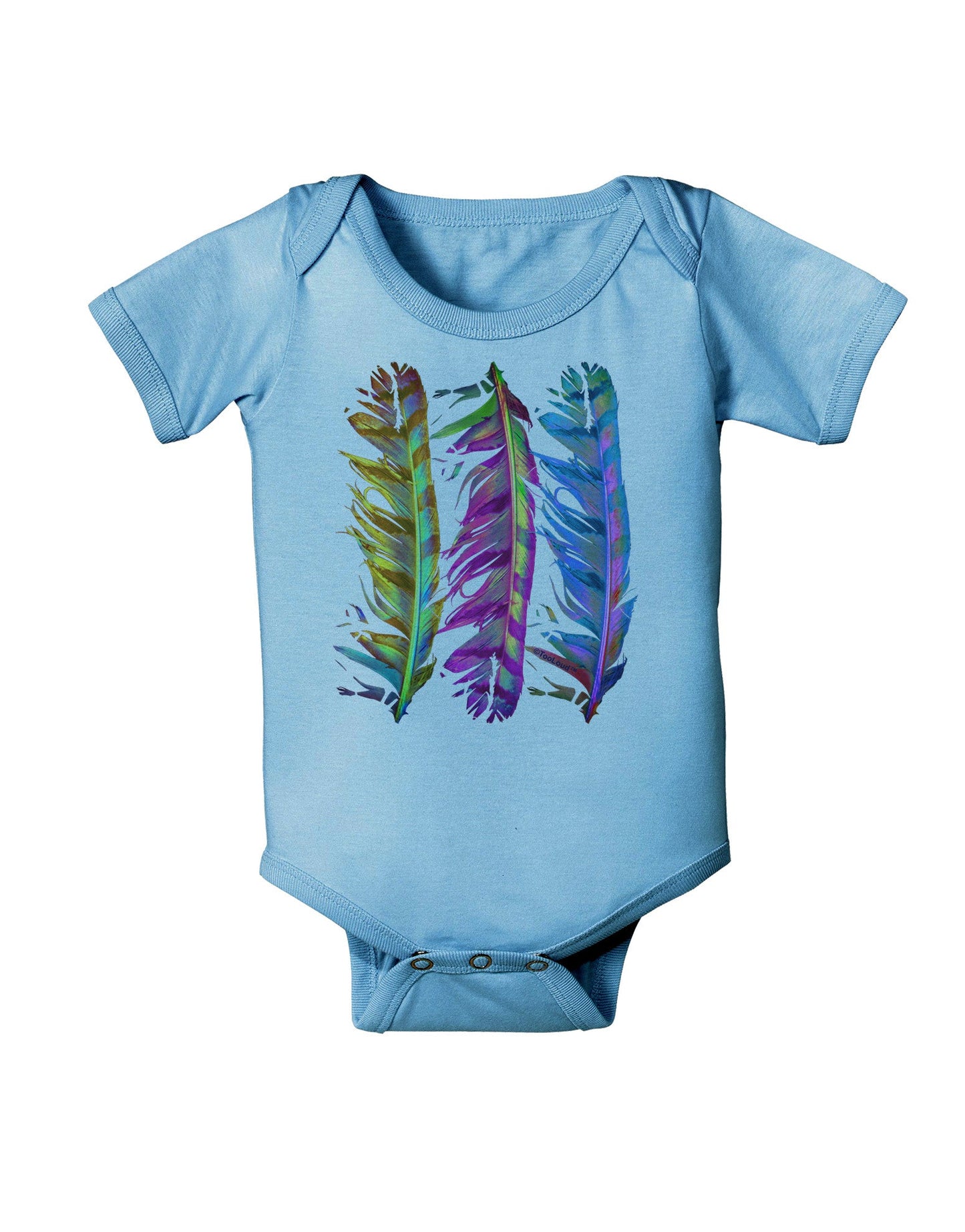 Magic Feathers Baby Romper Bodysuit-Baby Romper-TooLoud-LightBlue-06-Months-Davson Sales