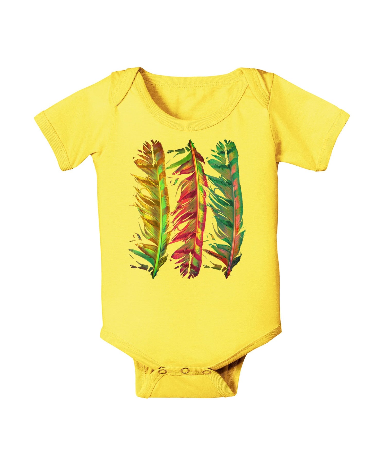 Magic Feathers Baby Romper Bodysuit-Baby Romper-TooLoud-Yellow-06-Months-Davson Sales