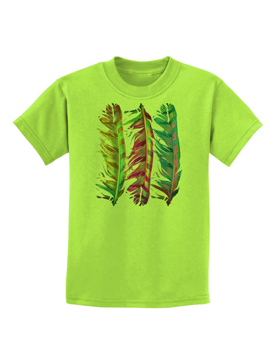 Magic Feathers Childrens T-Shirt-Childrens T-Shirt-TooLoud-Lime-Green-X-Small-Davson Sales