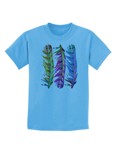 Magic Feathers Childrens T-Shirt-Childrens T-Shirt-TooLoud-Aquatic-Blue-X-Small-Davson Sales