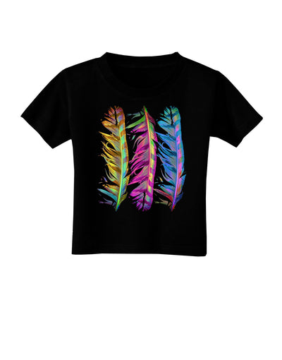 Magic Feathers Toddler T-Shirt Dark-Toddler T-Shirt-TooLoud-Black-2T-Davson Sales