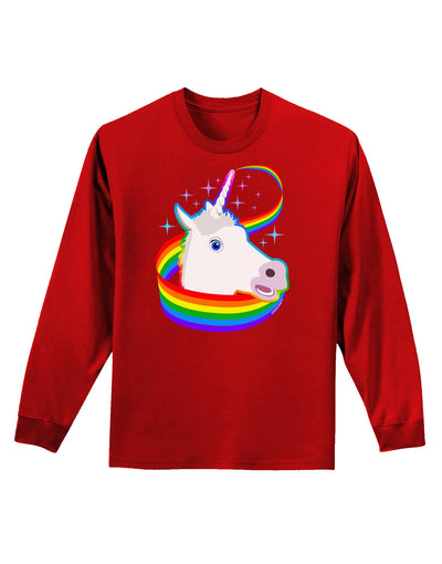 Magical Horn Rainbow Unicorn Adult Long Sleeve Dark T-Shirt-TooLoud-Red-Small-Davson Sales