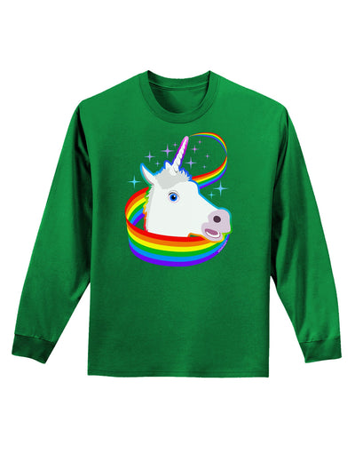 Magical Horn Rainbow Unicorn Adult Long Sleeve Dark T-Shirt-TooLoud-Kelly-Green-Small-Davson Sales