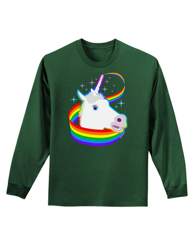 Magical Horn Rainbow Unicorn Adult Long Sleeve Dark T-Shirt-TooLoud-Dark-Green-Small-Davson Sales