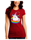 Magical Horn Rainbow Unicorn Juniors Crew Dark T-Shirt-T-Shirts Juniors Tops-TooLoud-Red-Juniors Fitted Small-Davson Sales