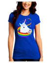 Magical Horn Rainbow Unicorn Juniors Crew Dark T-Shirt-T-Shirts Juniors Tops-TooLoud-Royal-Blue-Juniors Fitted Small-Davson Sales