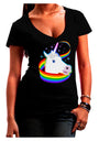 Magical Horn Rainbow Unicorn Juniors V-Neck Dark T-Shirt-Womens V-Neck T-Shirts-TooLoud-Black-Juniors Fitted Small-Davson Sales