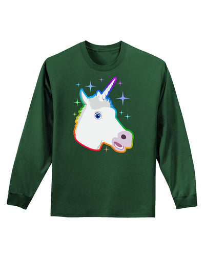 Magical Rainbow Sparkle Unicorn Adult Long Sleeve Dark T-Shirt-TooLoud-Dark-Green-Small-Davson Sales