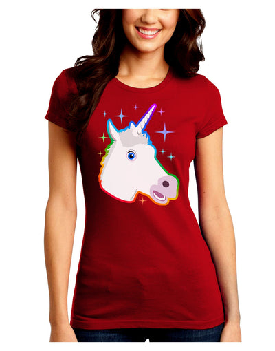 Magical Rainbow Sparkle Unicorn Juniors Crew Dark T-Shirt-T-Shirts Juniors Tops-TooLoud-Red-Juniors Fitted Small-Davson Sales