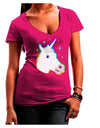 Magical Rainbow Sparkle Unicorn Juniors V-Neck Dark T-Shirt-Womens V-Neck T-Shirts-TooLoud-Hot-Pink-Juniors Fitted Small-Davson Sales