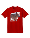 Magnificent Full White Wolf Adult Dark T-Shirt-Mens T-Shirt-TooLoud-Red-Small-Davson Sales