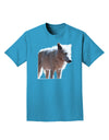 Magnificent Full White Wolf Adult Dark T-Shirt-Mens T-Shirt-TooLoud-Turquoise-Small-Davson Sales