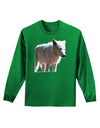 Magnificent Full White Wolf Adult Long Sleeve Dark T-Shirt-TooLoud-Kelly-Green-Small-Davson Sales