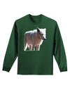 Magnificent Full White Wolf Adult Long Sleeve Dark T-Shirt-TooLoud-Dark-Green-Small-Davson Sales