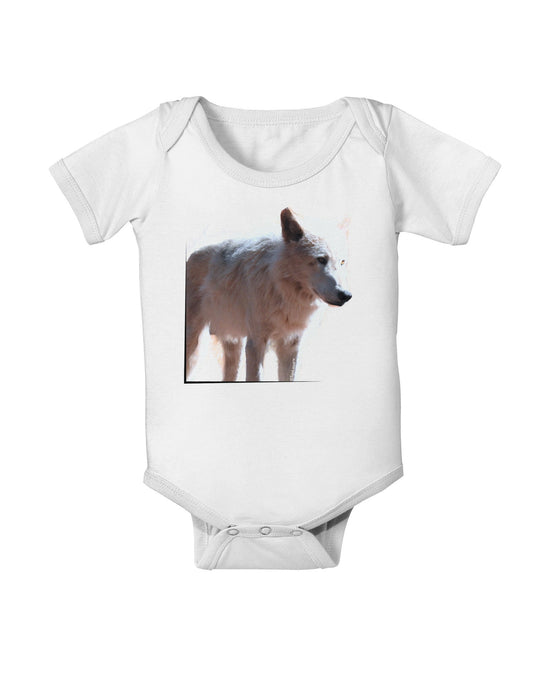 Magnificent Full White Wolf Baby Romper Bodysuit-Baby Romper-TooLoud-White-06-Months-Davson Sales