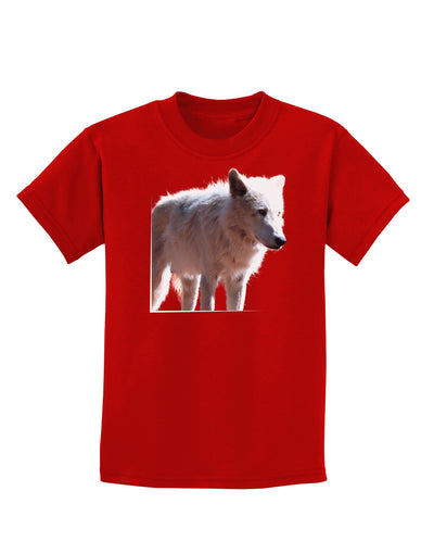 Magnificent Full White Wolf Childrens Dark T-Shirt-Childrens T-Shirt-TooLoud-Red-X-Small-Davson Sales